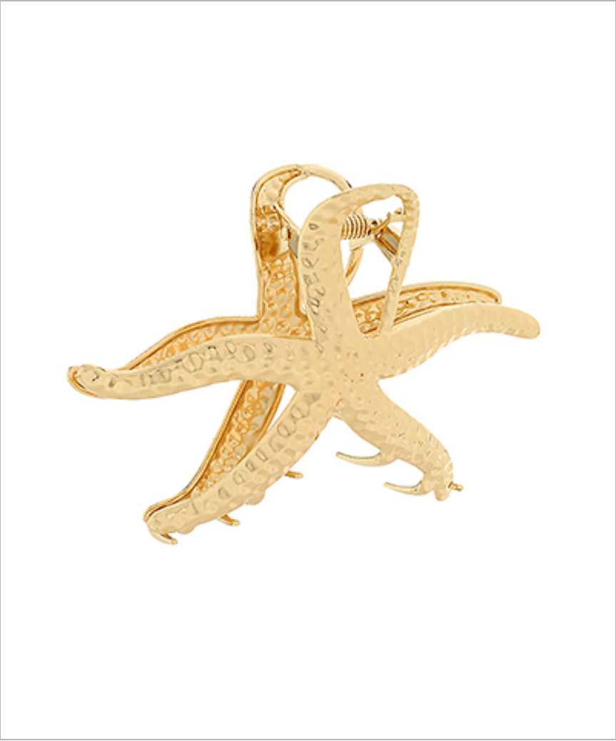 starfish claw clip in gold