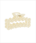 floral claw clip in pearl
