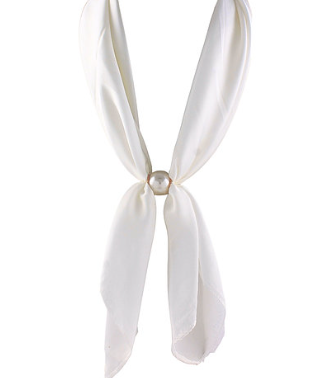 pearl accented bolo scarf necklace in assorted colors