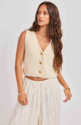 sage the label seven seas sweater vest in cream