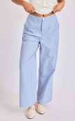 sage the label windows down pants in blue ivory