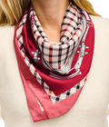 chain border plaid bandana in maroon