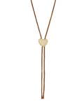dotted heart pendant bolo cord necklace