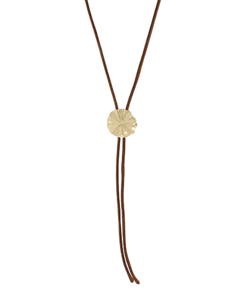 geo shell pendant bolo cord necklace