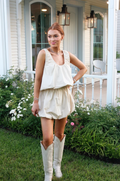 karlie solid poplin bubble tank in oat