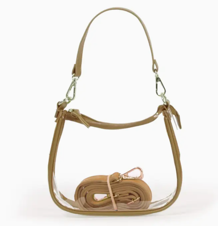 the clara clear bag in gold