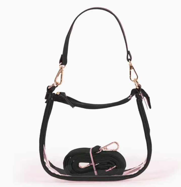 the clara clear purse in black