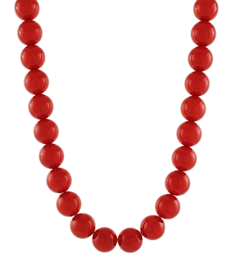 colored ball necklace in red