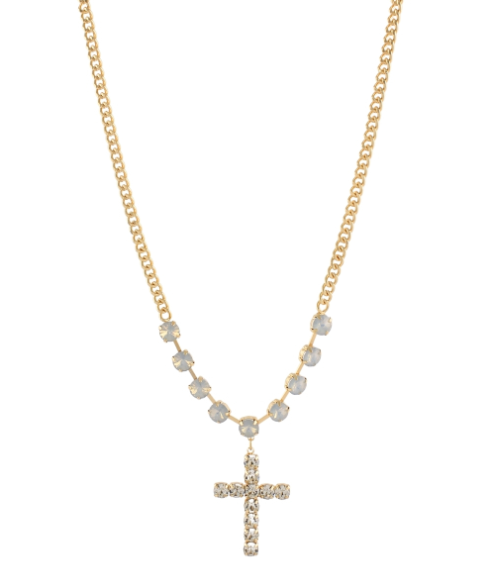 tovie cross necklace in cloud