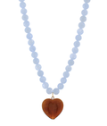 marble puffy heart in light blue combo