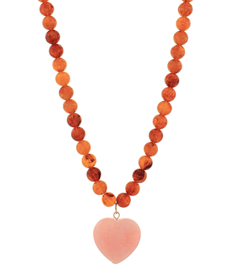 marble puffy heart in tortoise combo