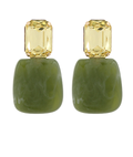 acrylic gemstone stud in olive