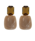 acrylic gemstone stud in taupe