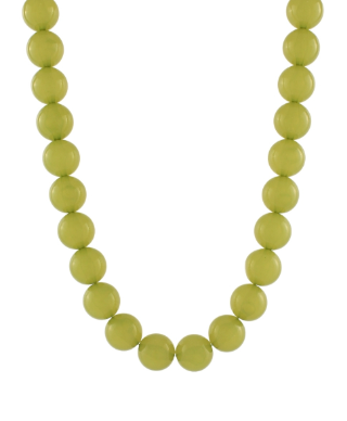 colored ball necklace in chartreuse
