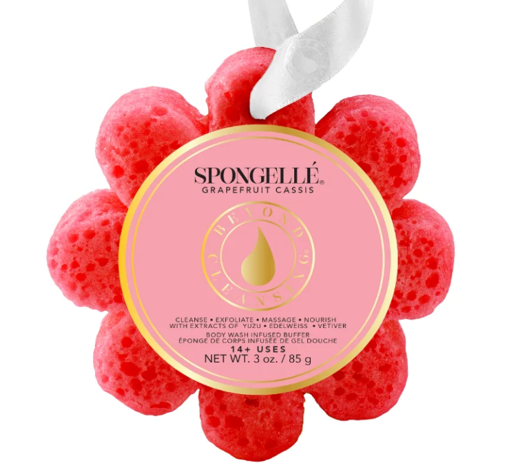 spongelle wild flower bath sponge in grapefruit cassis