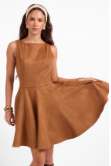 sage the label parkway suede mini dress in copper