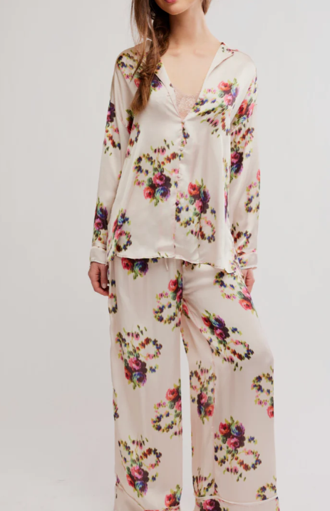 free people dreamy days pajama set in antique ivory