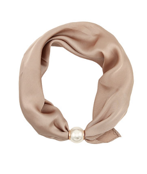 pearl accent scarf necklace in assorted colors