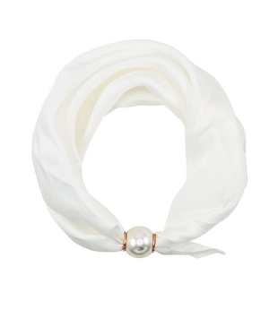 pearl accent scarf necklace in assorted colors