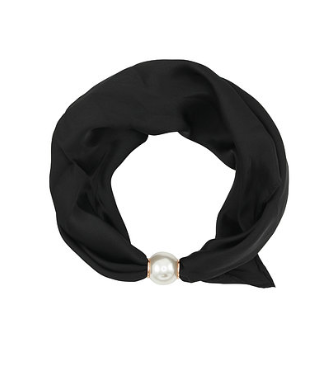 pearl accent scarf necklace in assorted colors