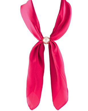 pearl accented bolo scarf necklace in assorted colors