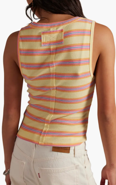 free people jamie henley stripe in butter yellow