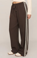 z supply breakaway track pant in dark chocolate
