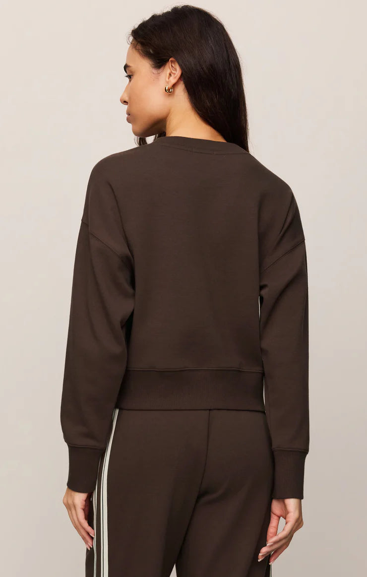 z supply comeback sweatshirt in dark chocolate