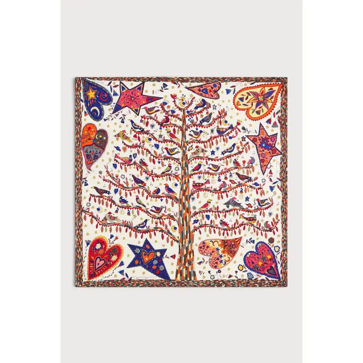 mixed print oversized bandana in ivory multi