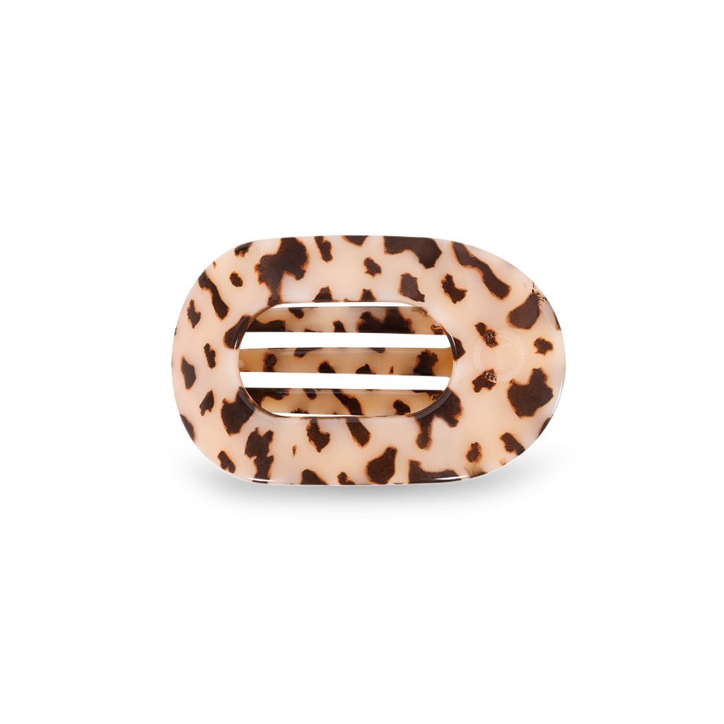 TELETIES Round Flat Hair Clip | Small | Blonde Tortoise