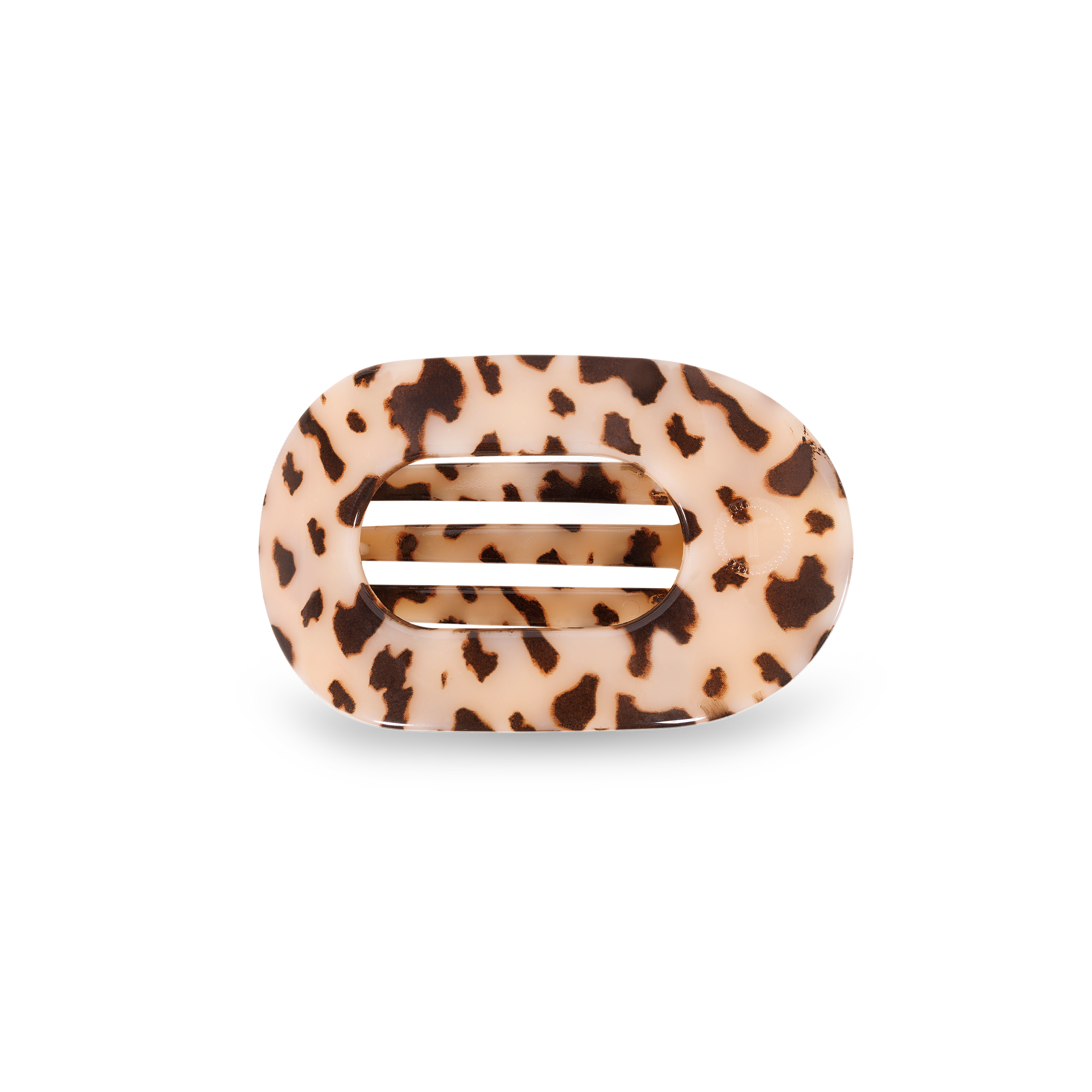 TELETIES Round Flat Hair Clip | Small | Blonde Tortoise