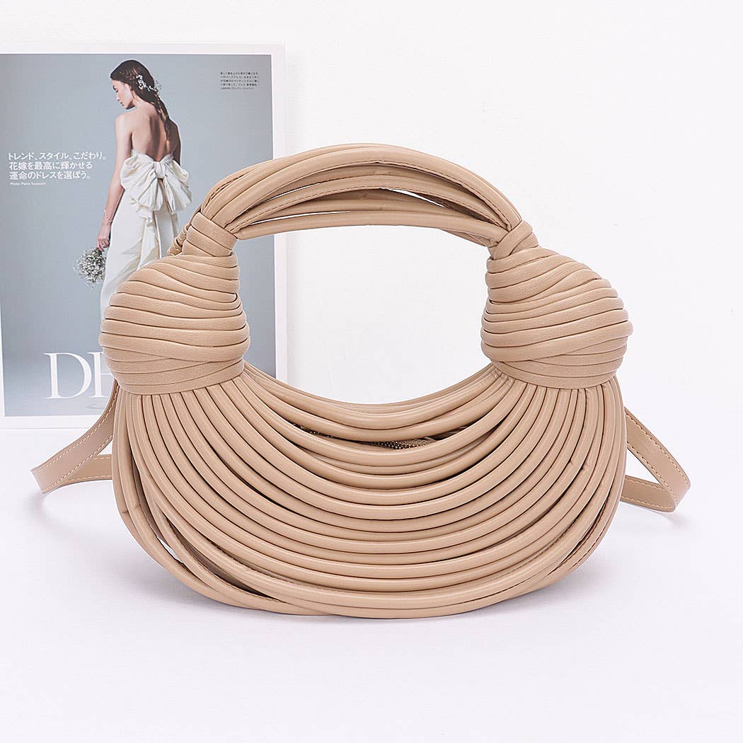 Faux Leather Rope Hobo Bag: BG