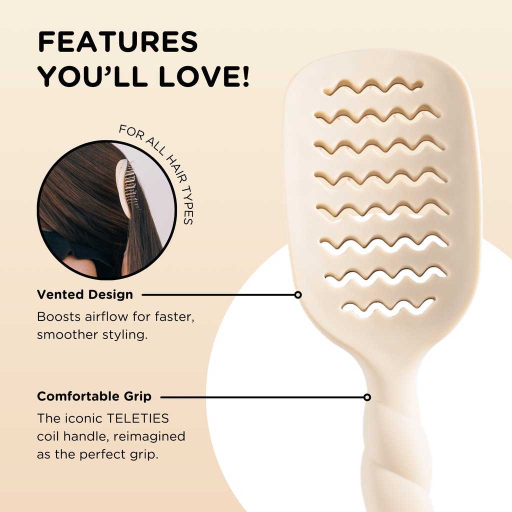 TELETIES Vented Hair Brush | Tan