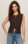 cabot sweater vest in dark chocolate