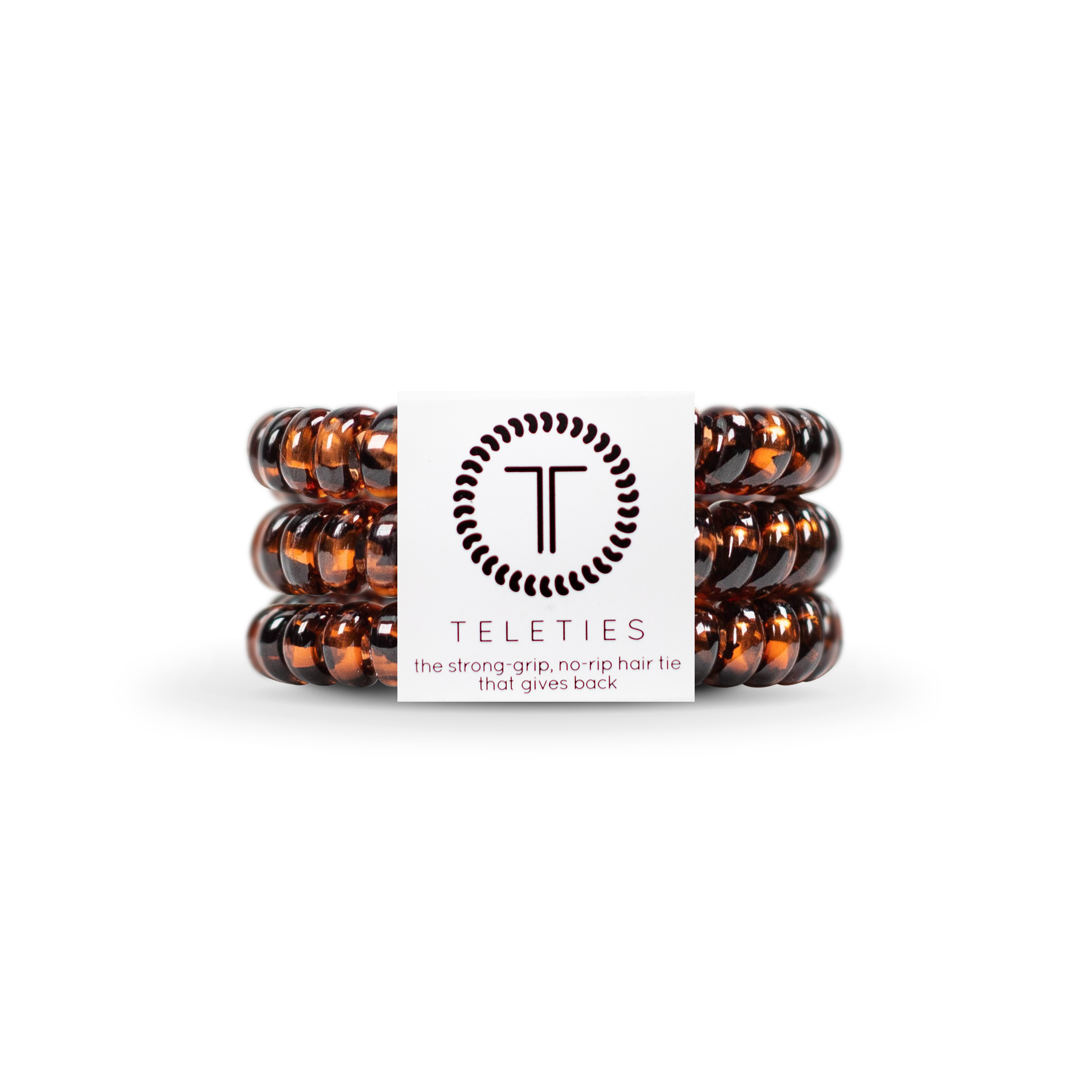 TELETIES Spiral Hair Coils | Small | Tortoise Hair Ties