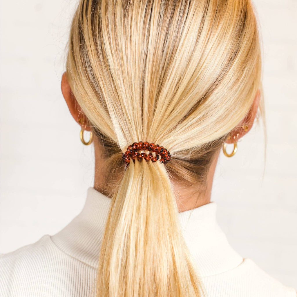 TELETIES Spiral Hair Coils | Small | Tortoise Hair Ties