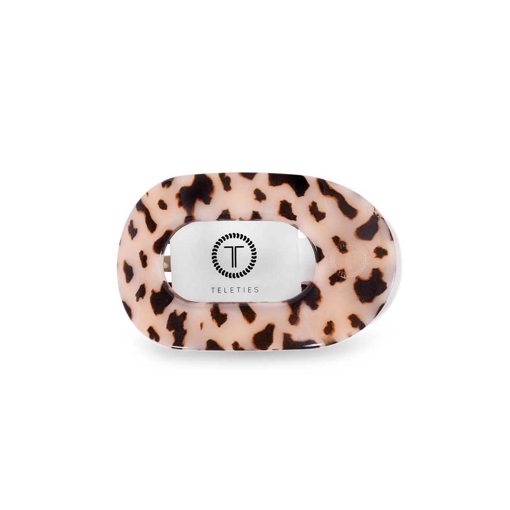 TELETIES Round Flat Hair Clip | Small | Blonde Tortoise