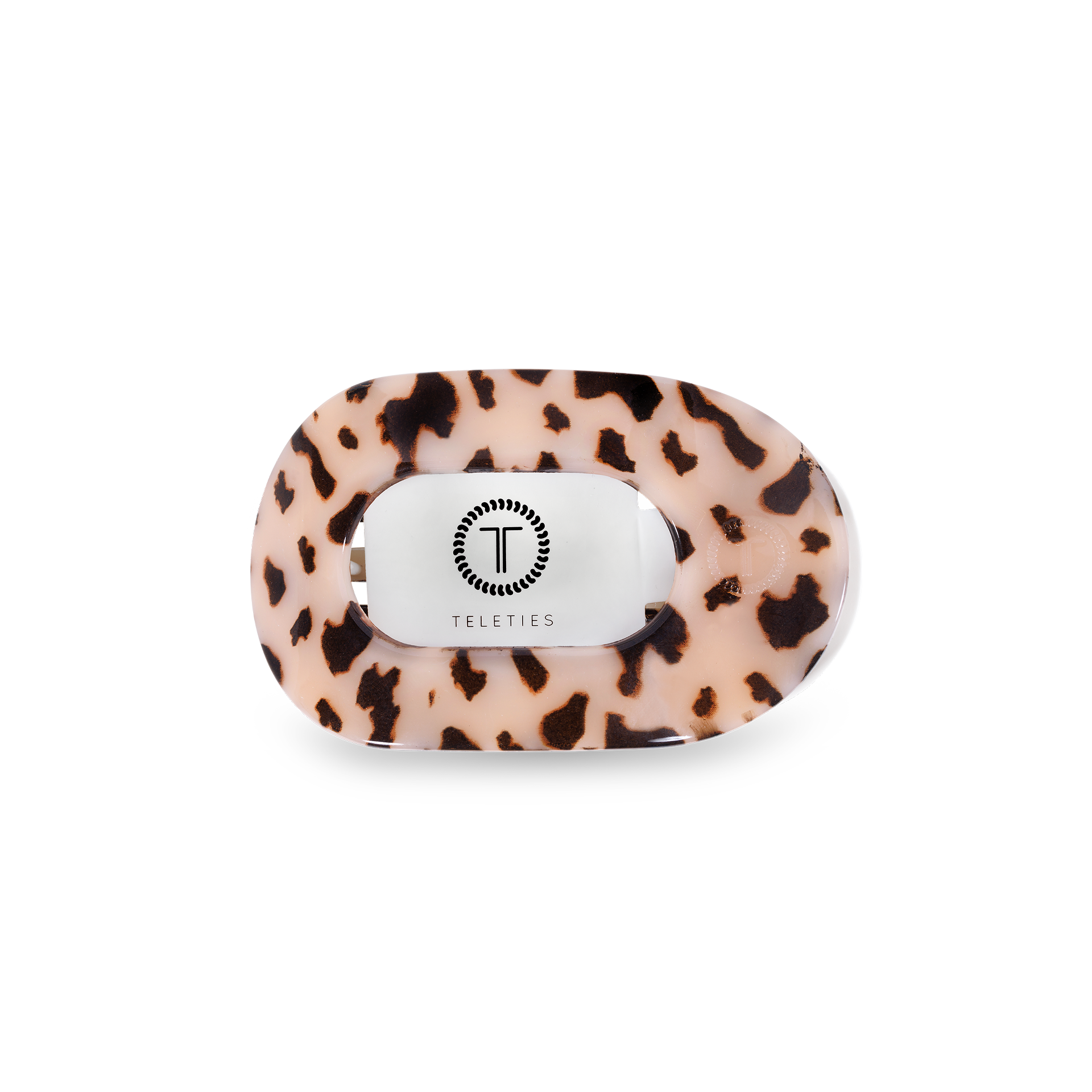 TELETIES Round Flat Hair Clip | Small | Blonde Tortoise