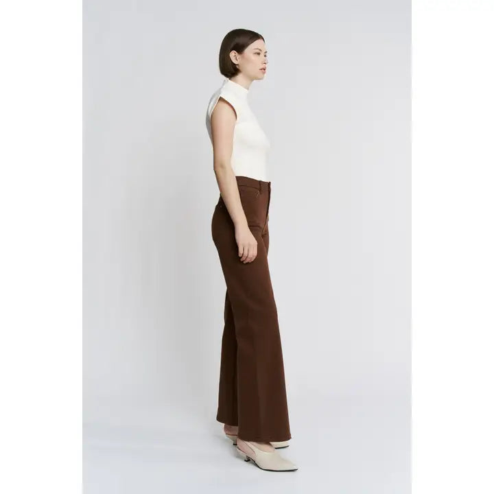 mica high rise wide leg in vintage brown