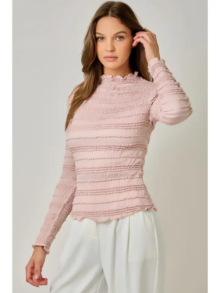 Mystree Lettuce Edge Top, Rose