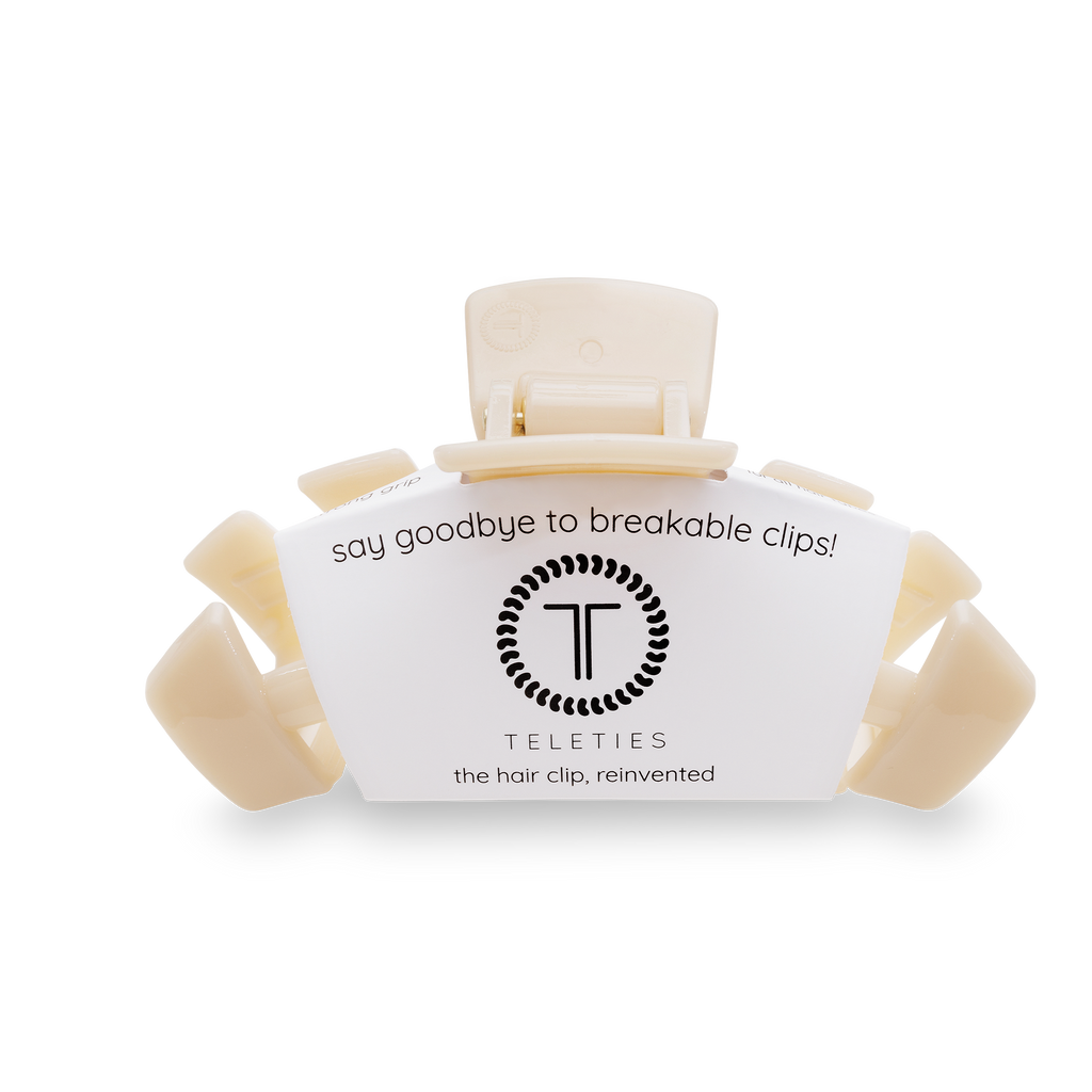 TELETIES Classic Hair Clip | Large | Almond Beige