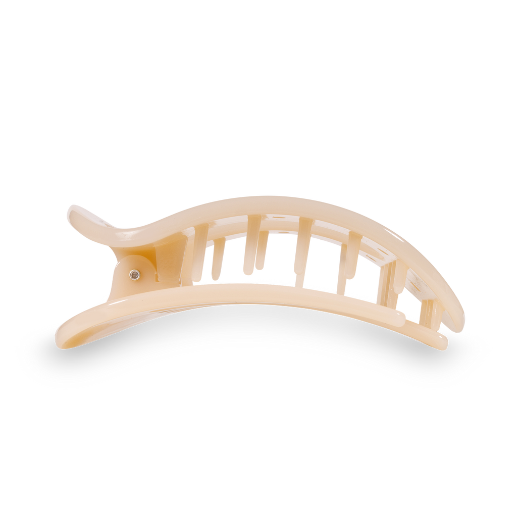 TELETIES Round Flat Hair Clip | Medium | Almond Beige