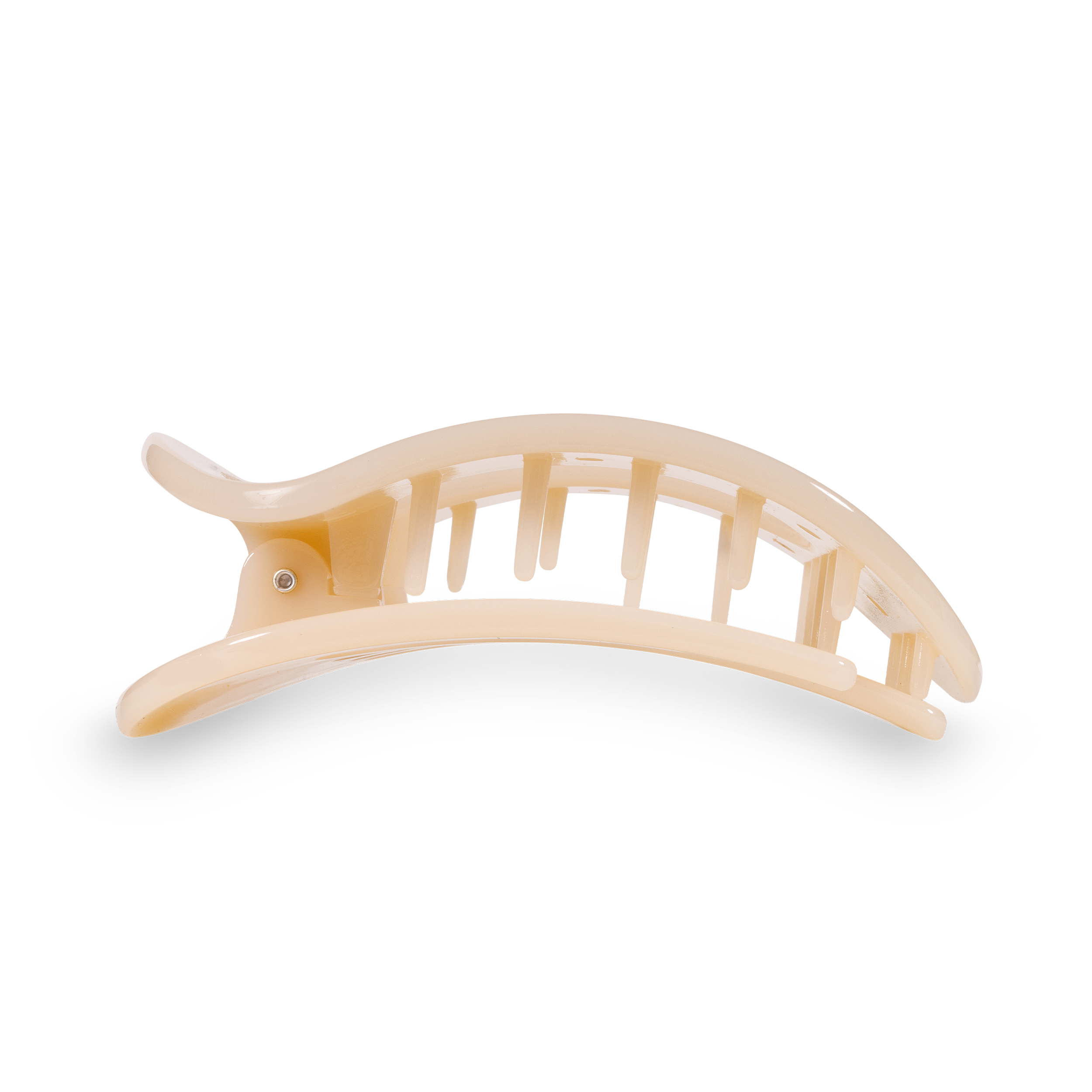 TELETIES Round Flat Hair Clip | Medium | Almond Beige