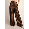 glam high waisted metallic wide pants