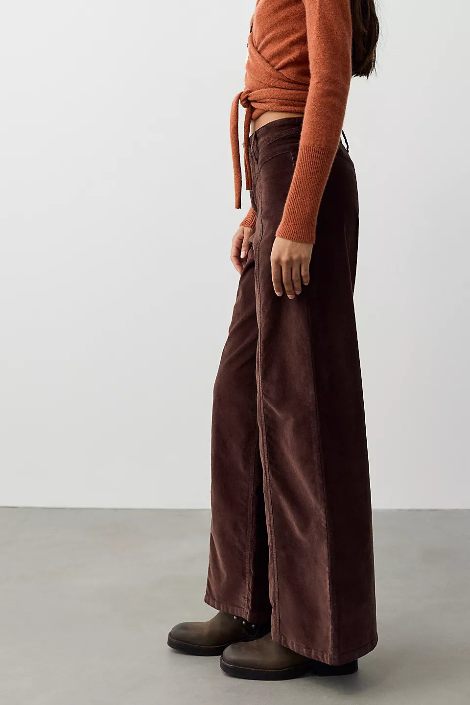 Free People Corded Wide Leg in Brown