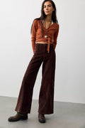 Free People Corded Wide Leg in Brown