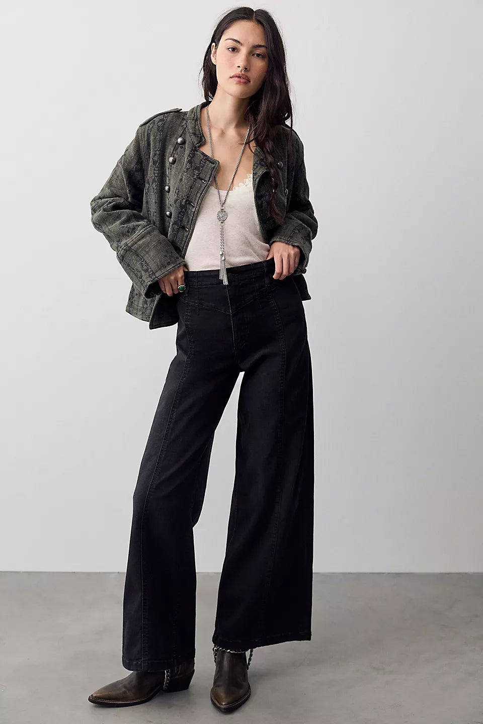 free people libre wide leg cafe noir