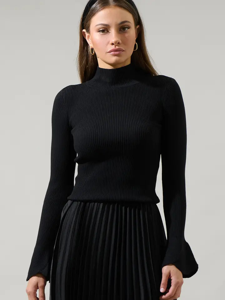 malvern bay sweater in black