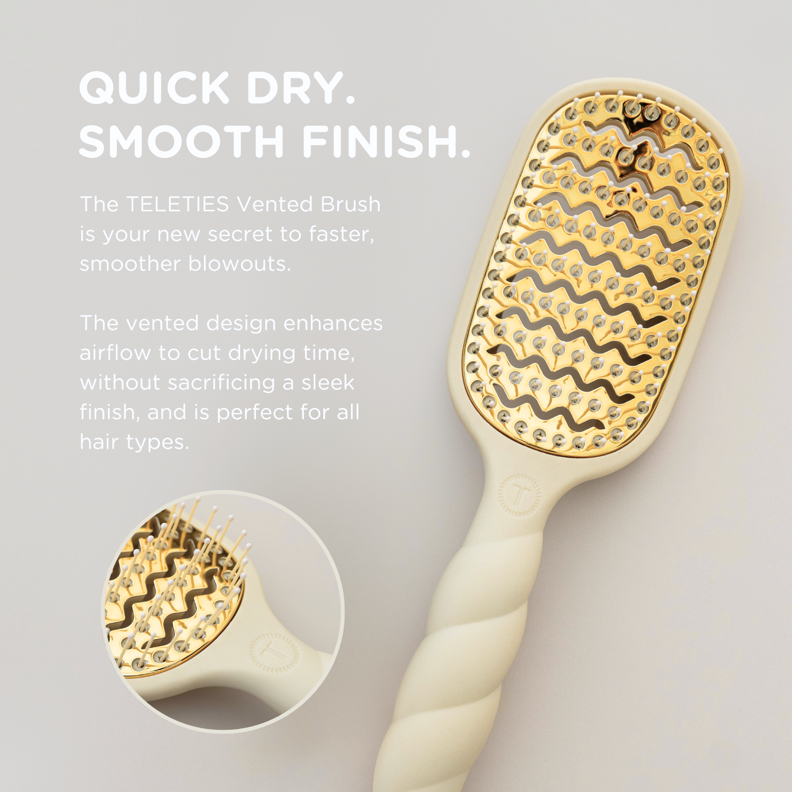 TELETIES Vented Hair Brush | Tan