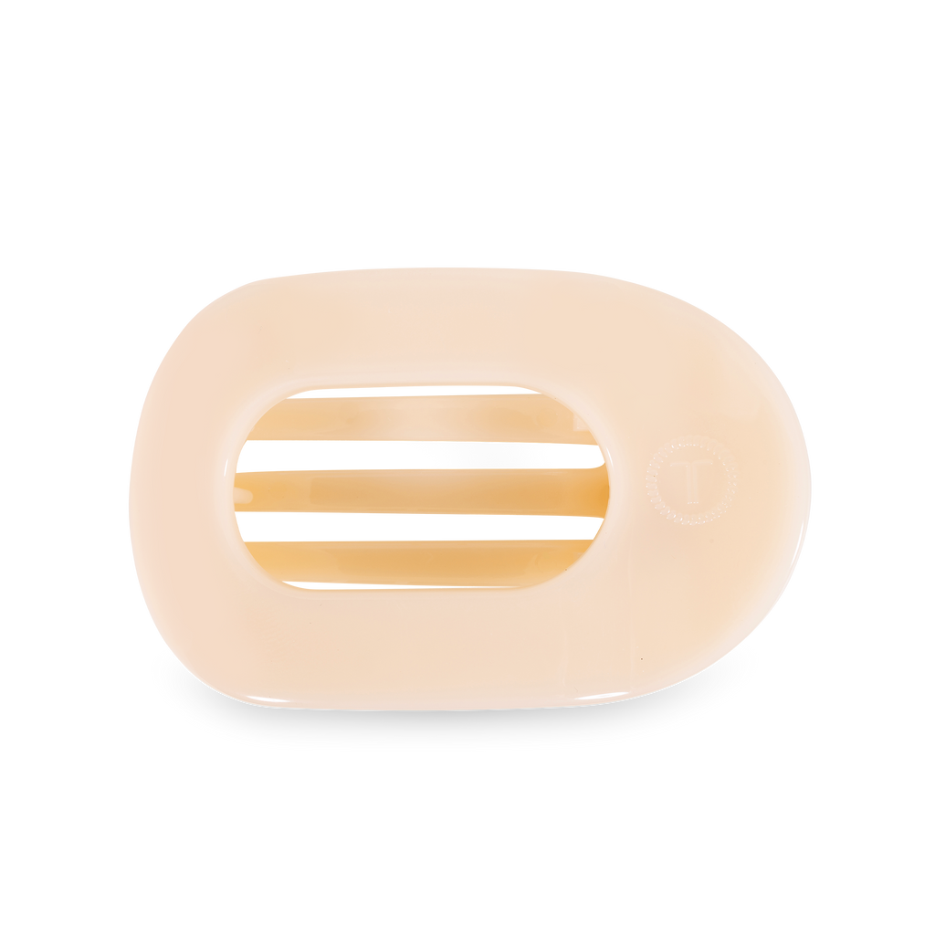 TELETIES Round Flat Hair Clip | Medium | Almond Beige